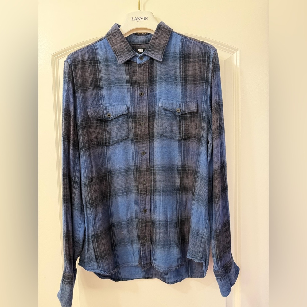 PAIGE Blue and Black Checkered Shirt